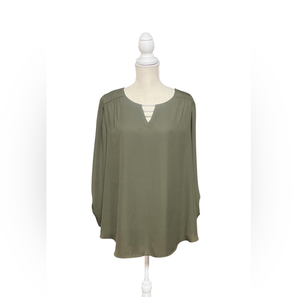 Apt 9 Olive‎ Green Semi-sheer dressy top